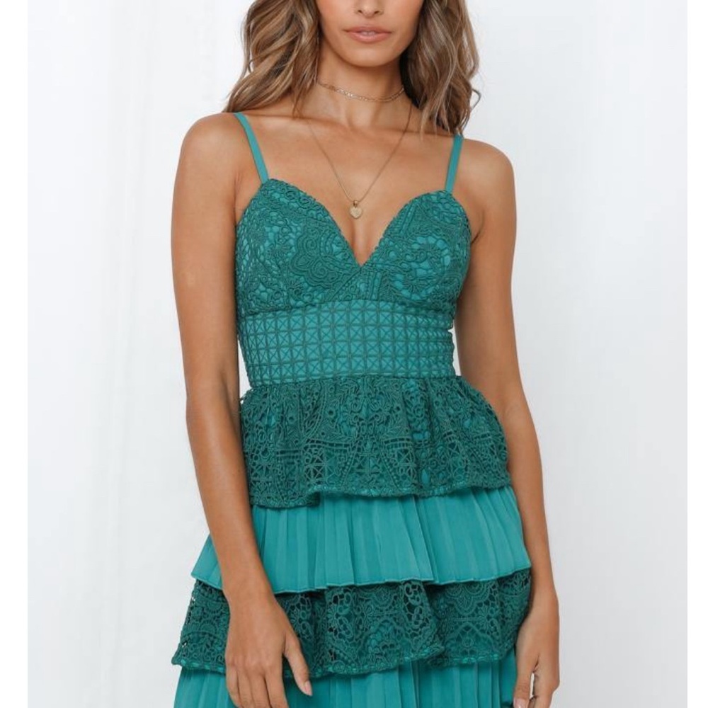 MOSSMAN *Change of Heart*  Lace Mini Dress | Jade Green |  US Size 2 | NWT - Picture 2 of 16